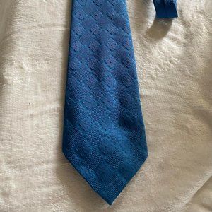 Vintage EUC Leonardo Floral Textured Blue Men's Necktie